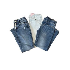 Lot of 3 SO Freestyle Girls Size 6 Denim Jeans‎ Button & Zip Fly Distressed
